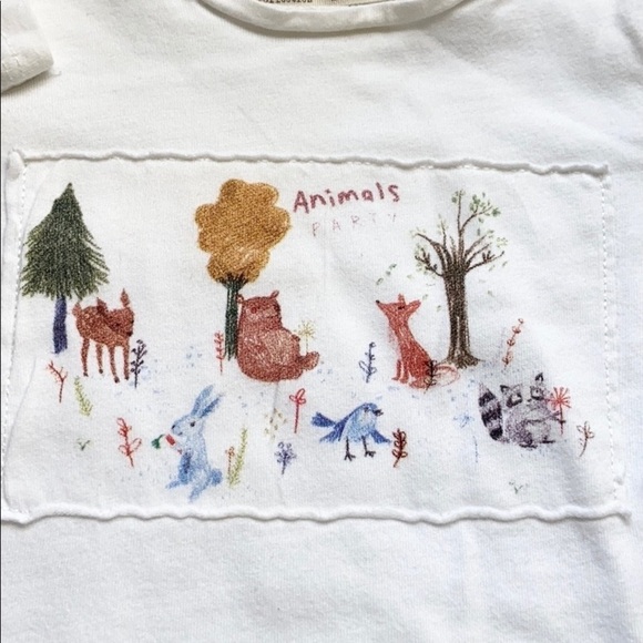 Zara Baby Animal Friends Infant Long Sleeve Cotton Top - Picture 3 of 7
